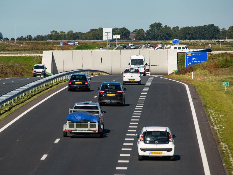 Traffic on a highway.