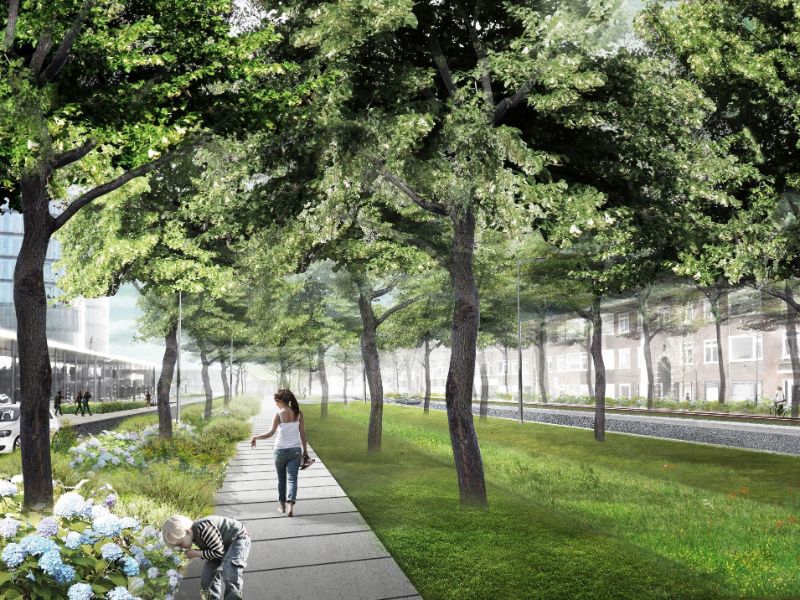 Render groene Croeselaan, Utrecht.